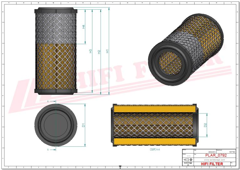 R Air filter primary SA 16120 HIFI FILTER for ATLAS COPCO